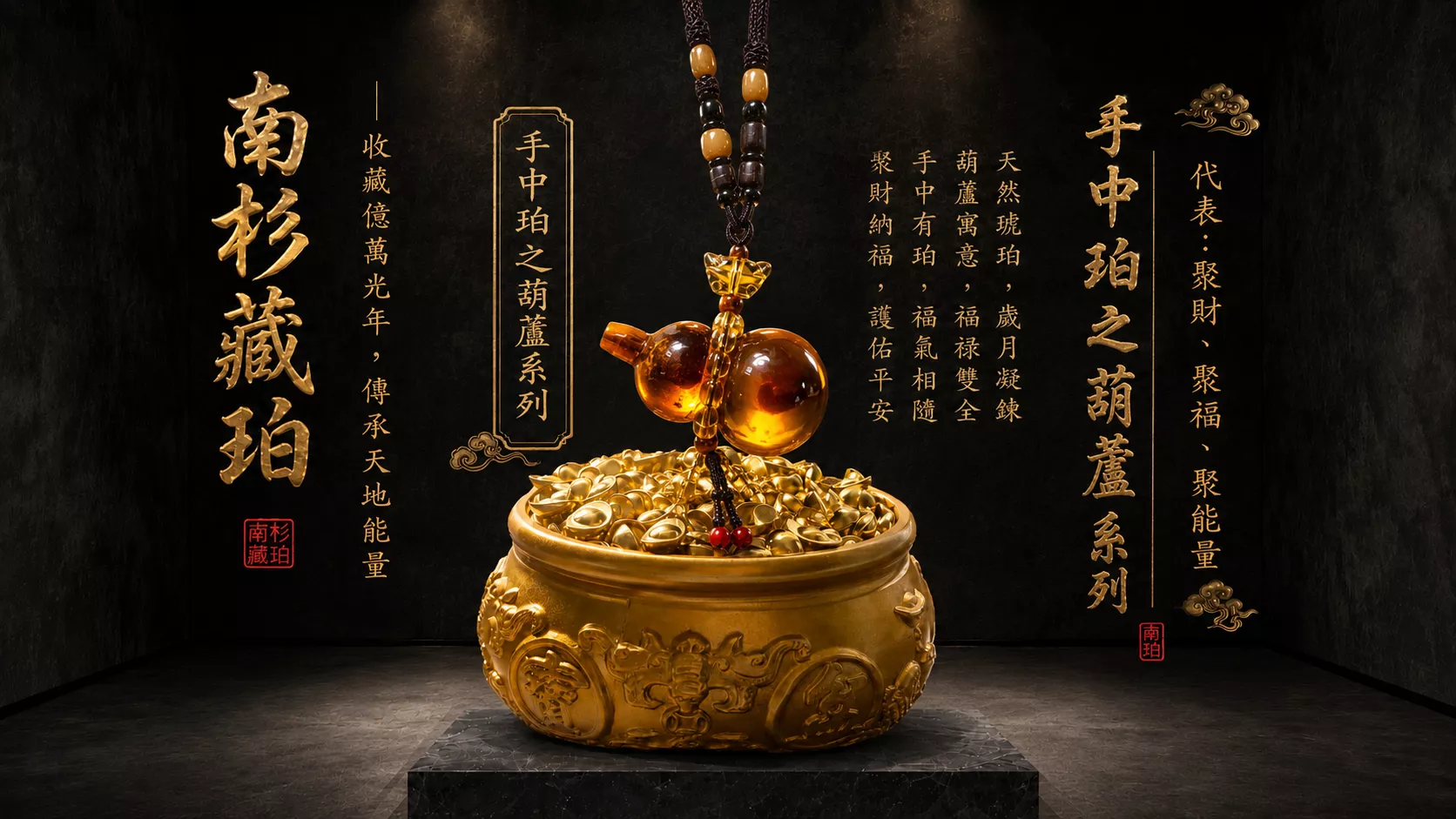 【手中珀】藍珀葫蘆項鍊