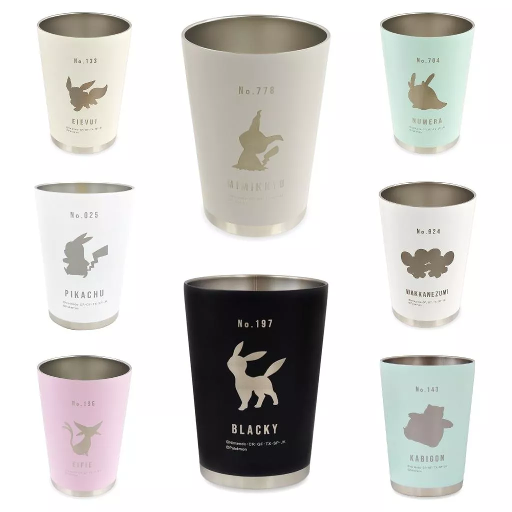 【部分現貨】日本寶可夢中心🇯🇵 第一彈 不鏽鋼杯 杯子 保冰 水杯 伊布 謎擬Q 一對鼠 一家鼠 太陽伊布 黏黏寶