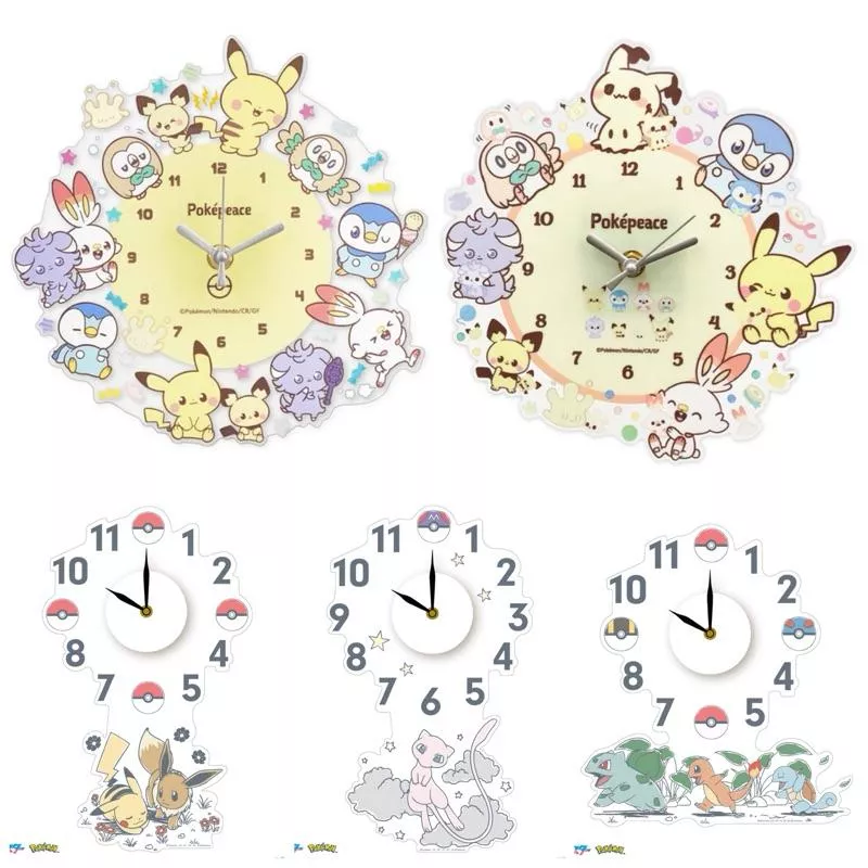 日本寶可夢中心🇯🇵 再入荷‼️ 時鐘 掛鐘 壁鐘 夢幻 謎擬Q 皮卡丘 伊布 小火龍 傑尼龜 妙蛙種子 波加曼 炎兔兒