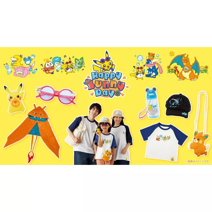 日本寶可夢中心🇯🇵 Happy Sunny Day 夏日 皮卡丘 噴火龍 木木梟 布撥 新葉喵 呆火鱷 潤水鴨 瑪力露