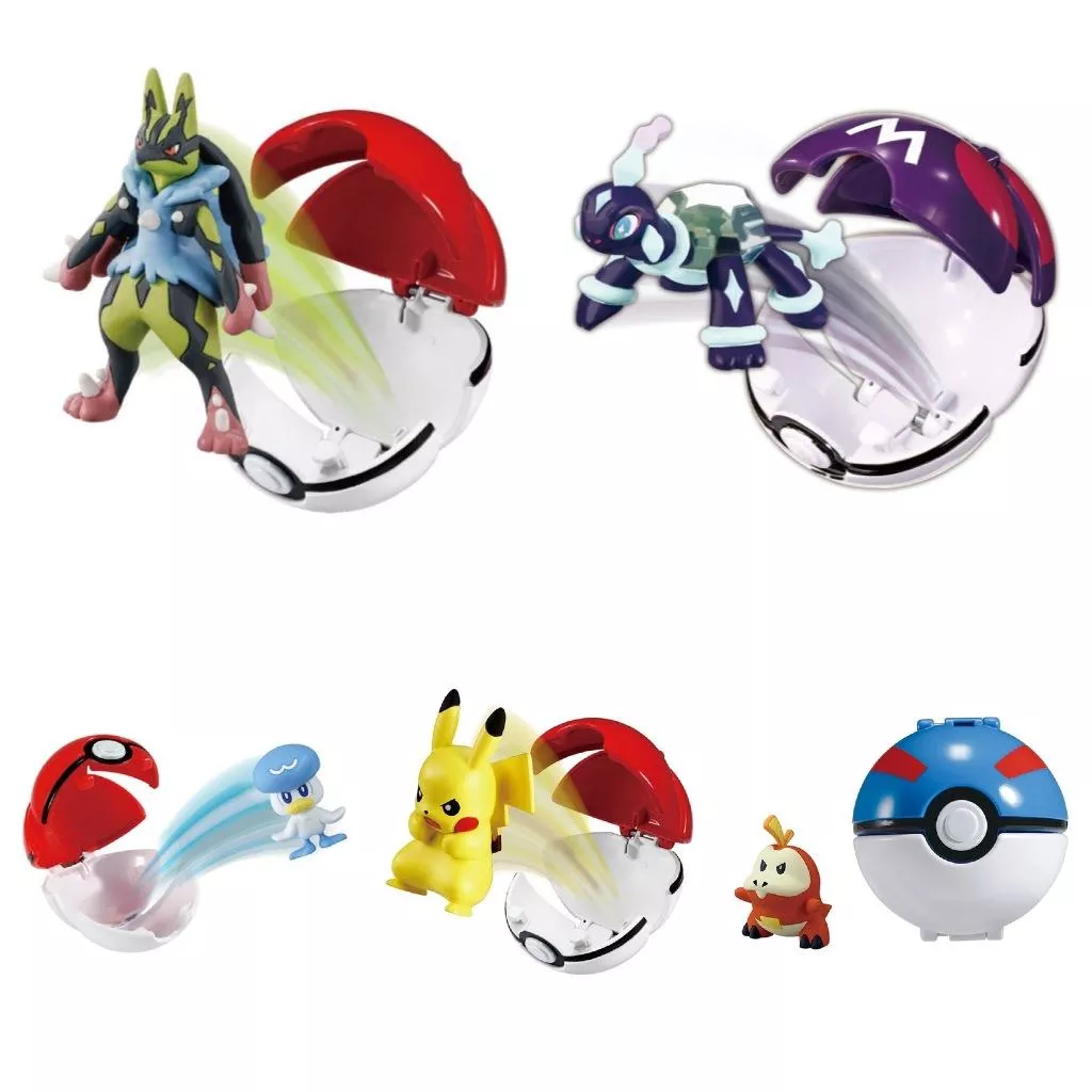 日本寶可夢中心🇯🇵 TOMY PokeDel-z 新決戰球 異色烈空坐 皮卡丘 新葉喵 呆火鱷 寶可夢球 玩具 公仔