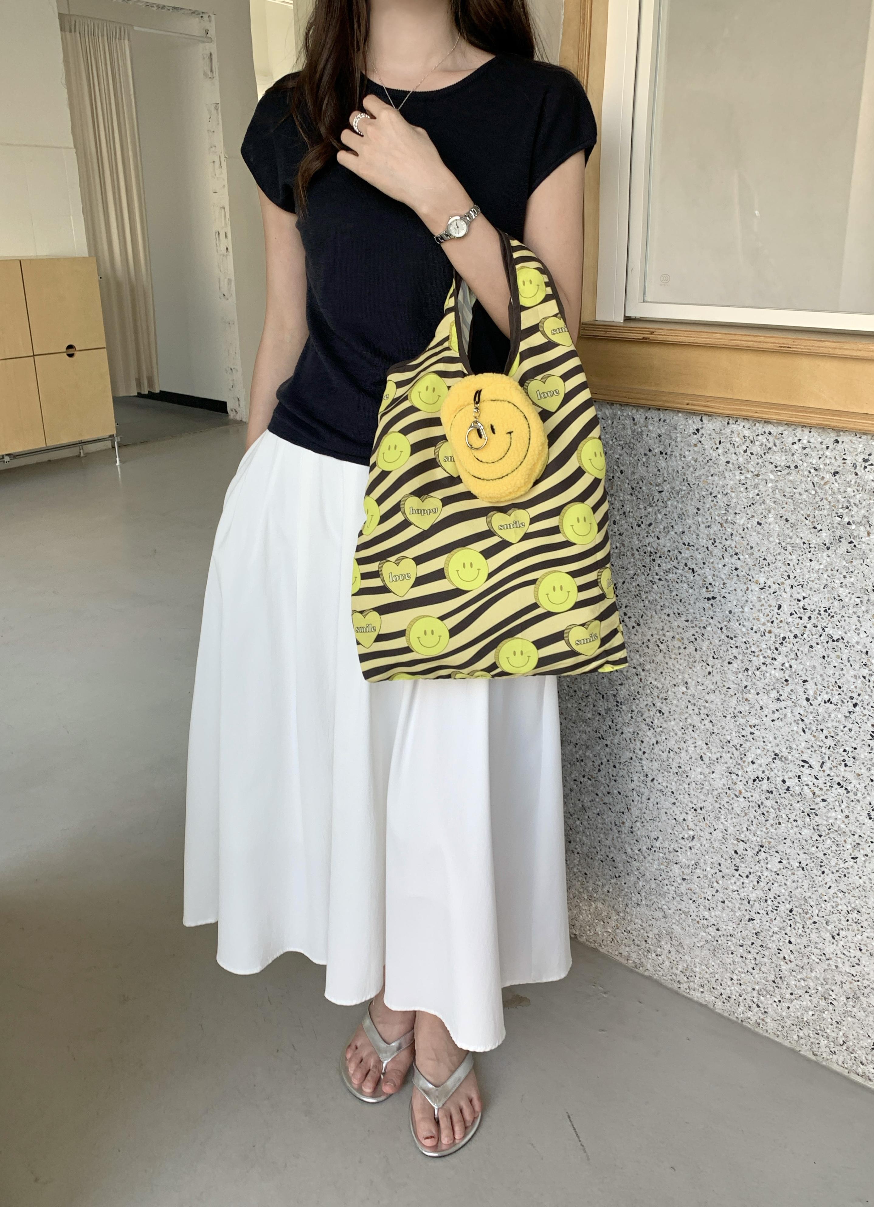 毛茸茸笑臉購物包[Fluffy smiley shopping bag]