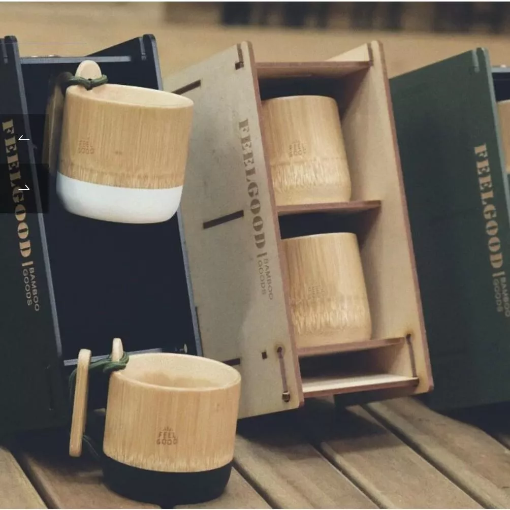 元泰竹藝社Mini-Outdoor Cup 微凹豆杯組 送禮 竹製存錢筒 戶外露營小杯 保冰保溫 環保零廢棄[新村小商號