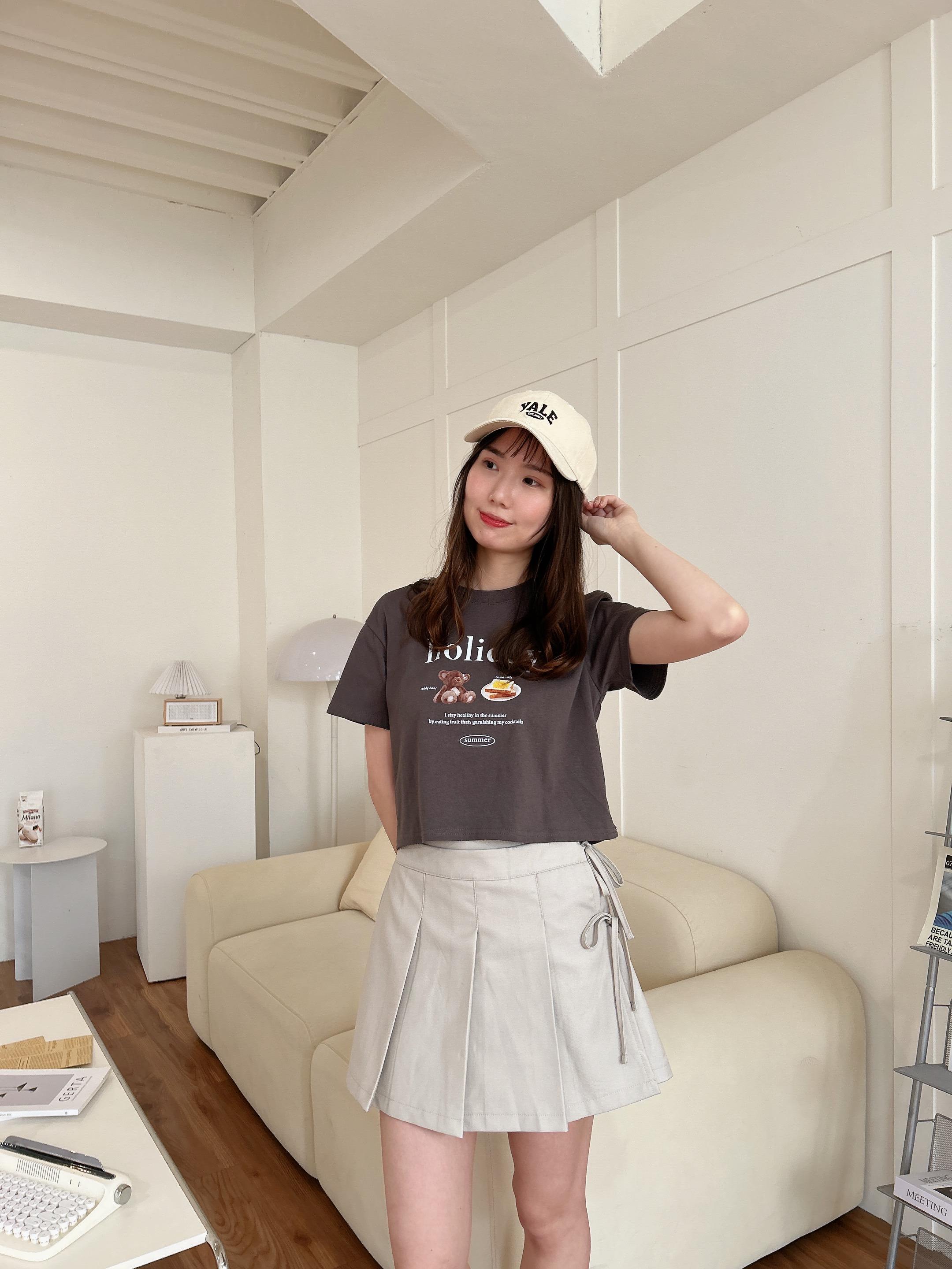 早餐小熊休閒短版TEE (3色)