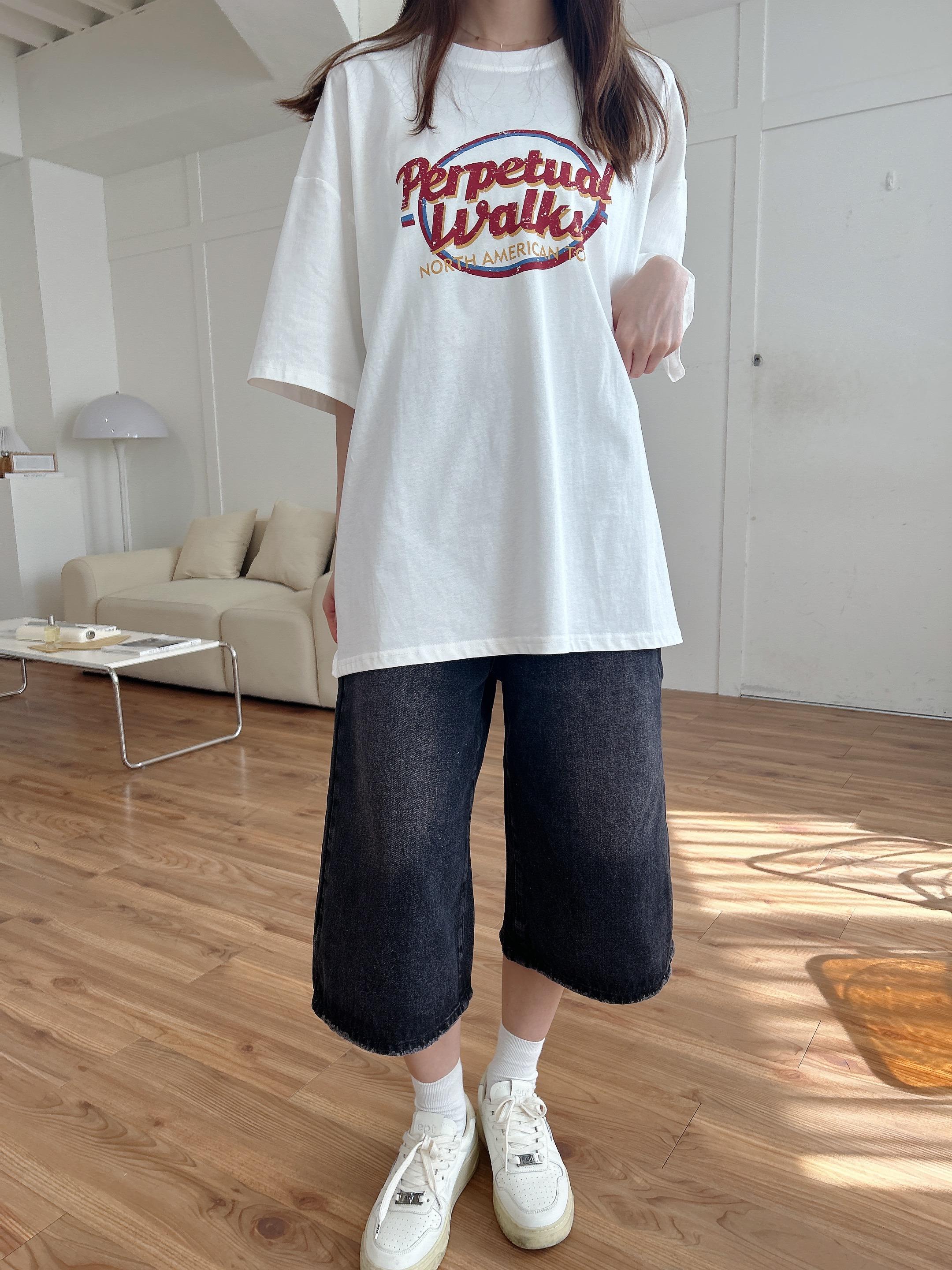 個性女孩七分牛仔褲 (S-L)