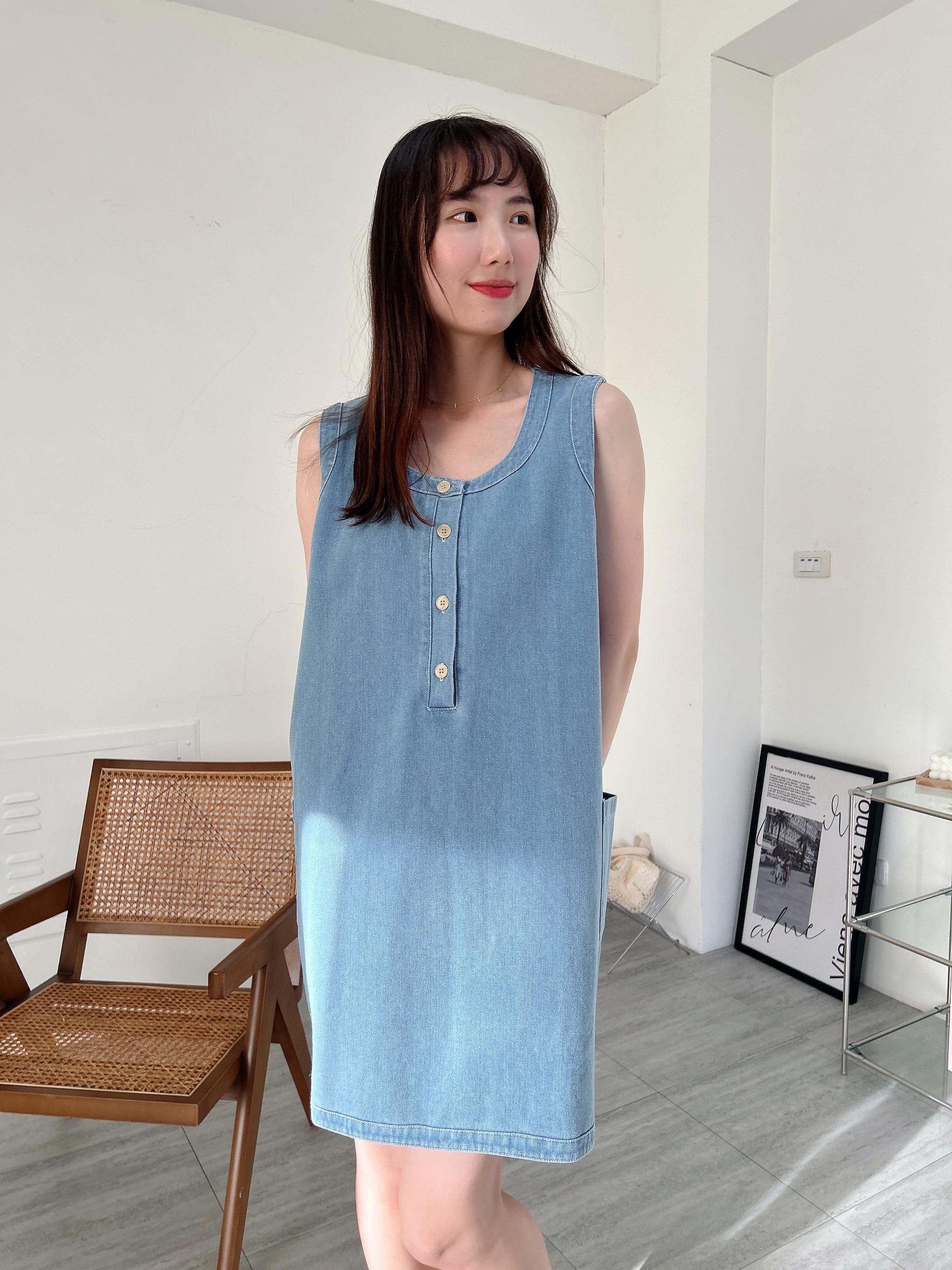本期最Q文青牛仔短洋裝