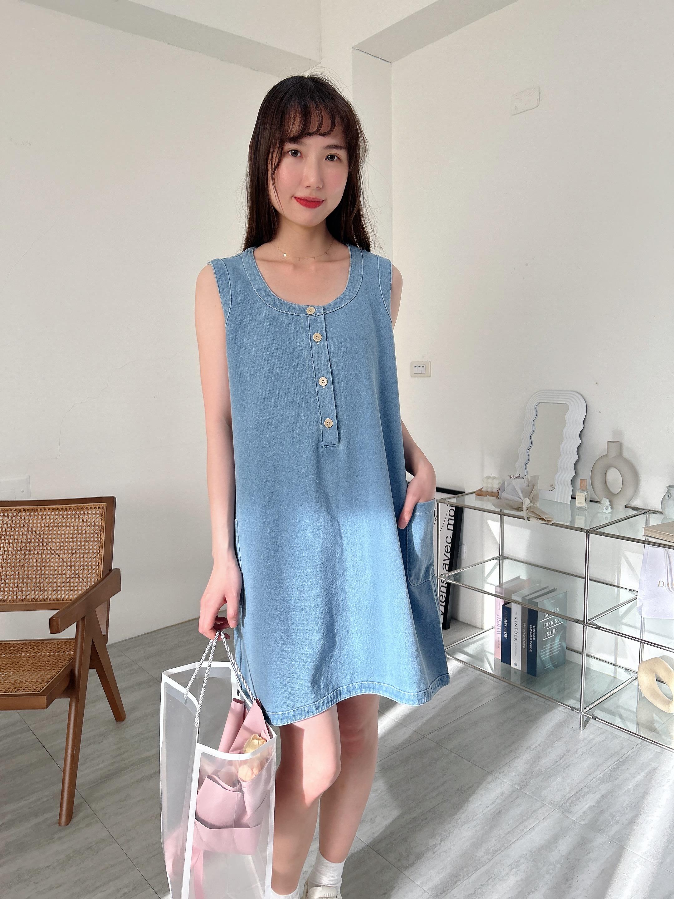 本期最Q文青牛仔短洋裝