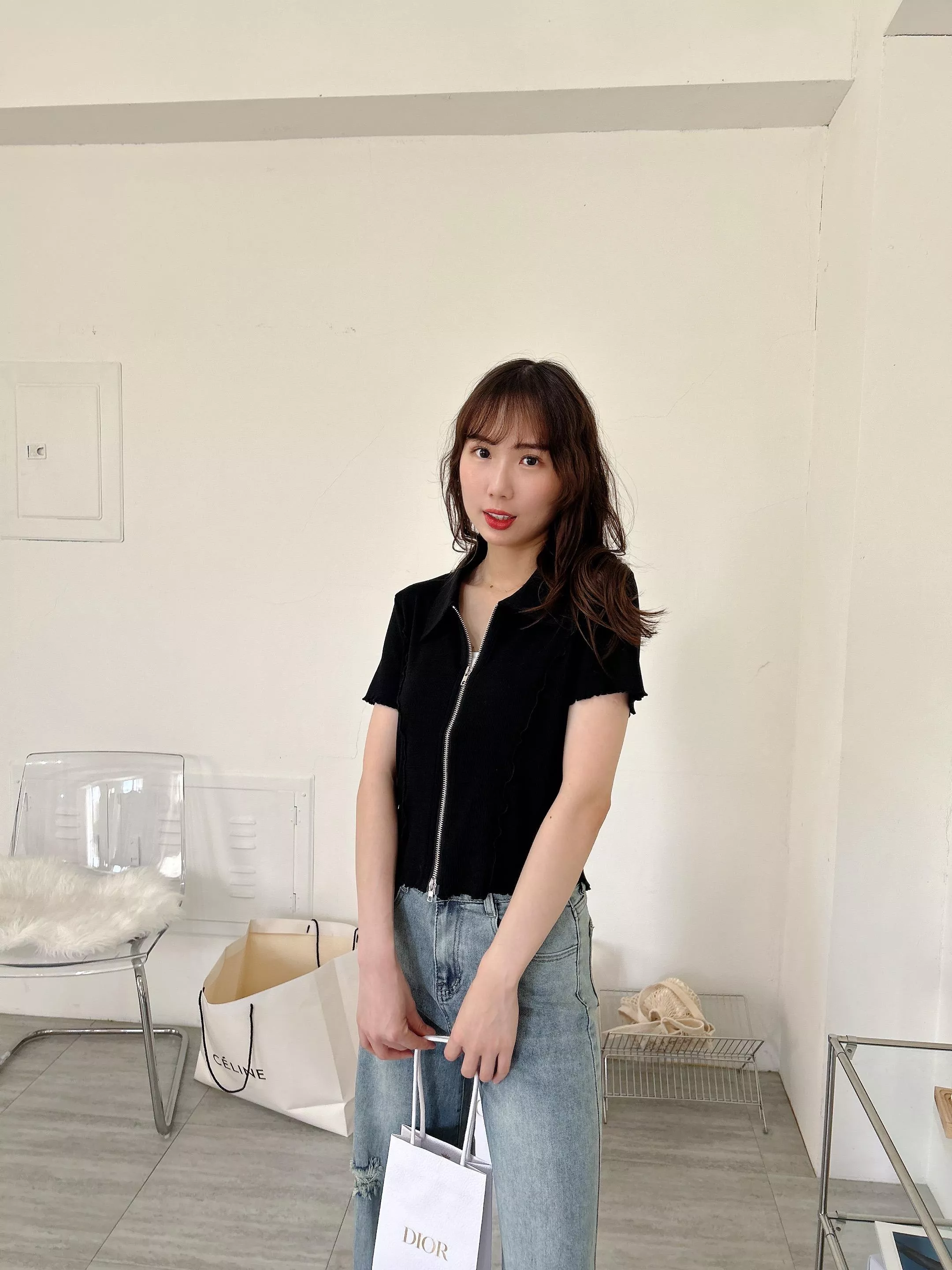 小辣調味車線雙拉鍊翻領上衣 (3色)