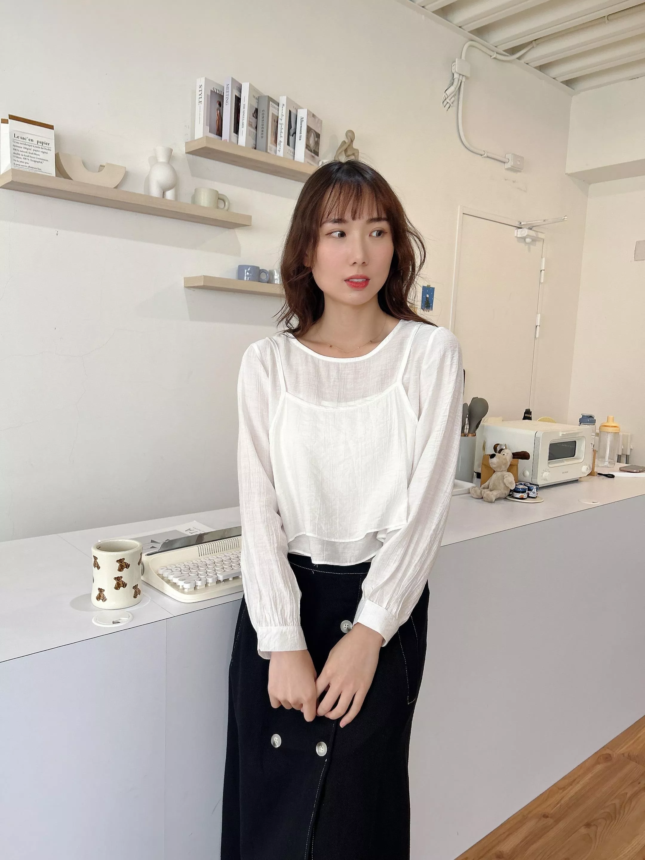 優雅小姐姐兩件式背心上衣 (2色)