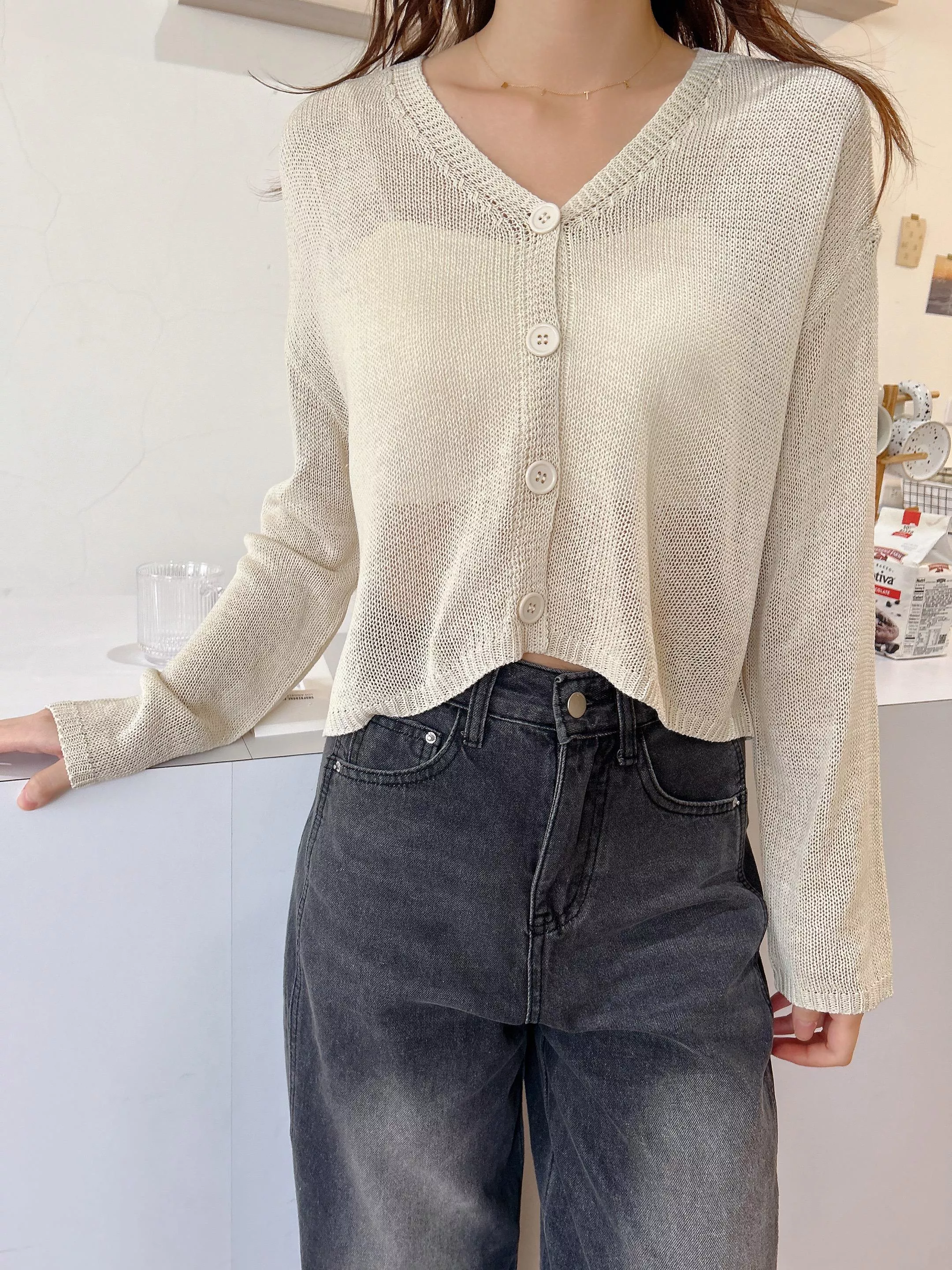 輕氧初秋排釦針織外套 (2色)