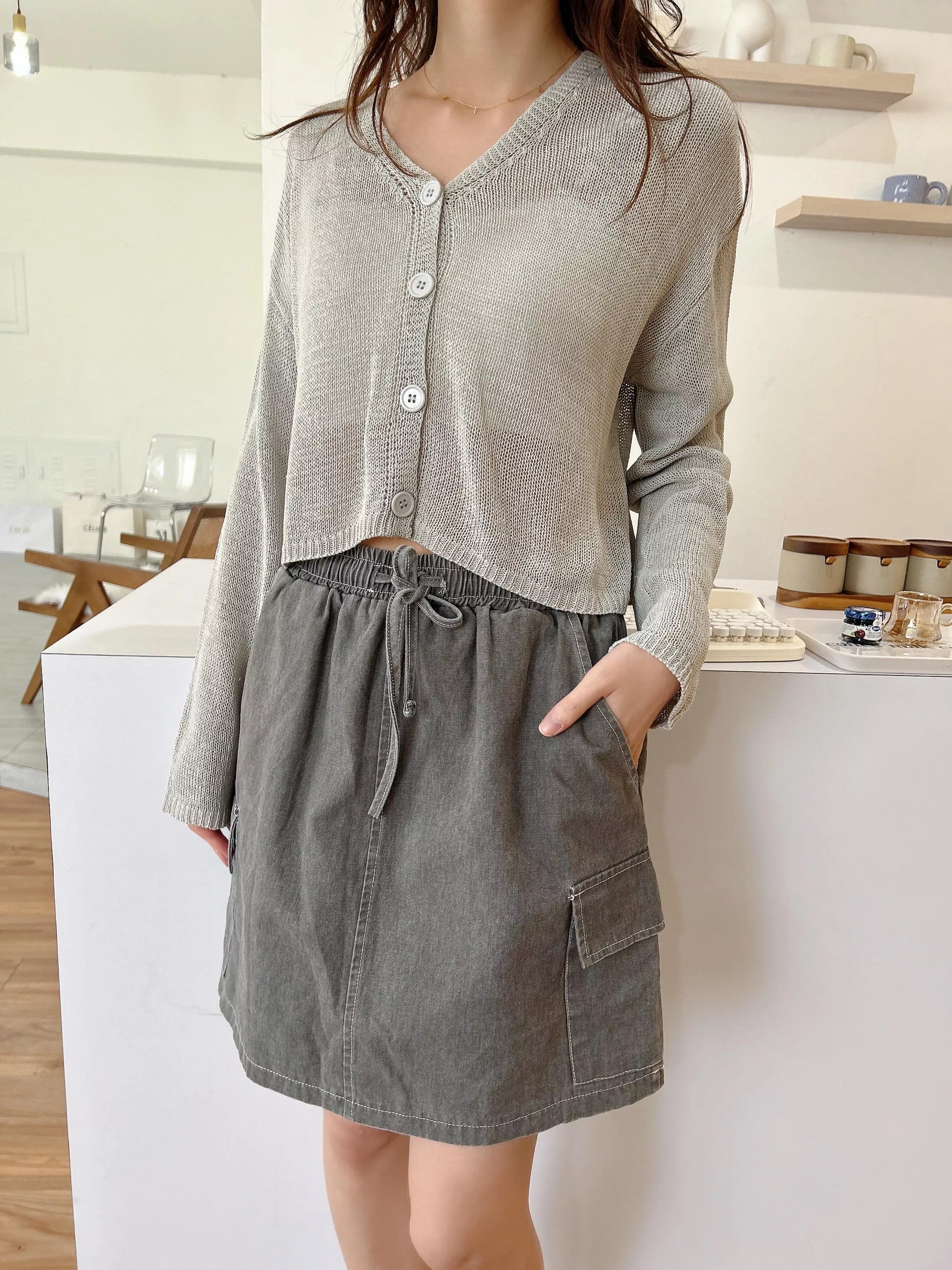 輕氧初秋排釦針織外套 (2色)