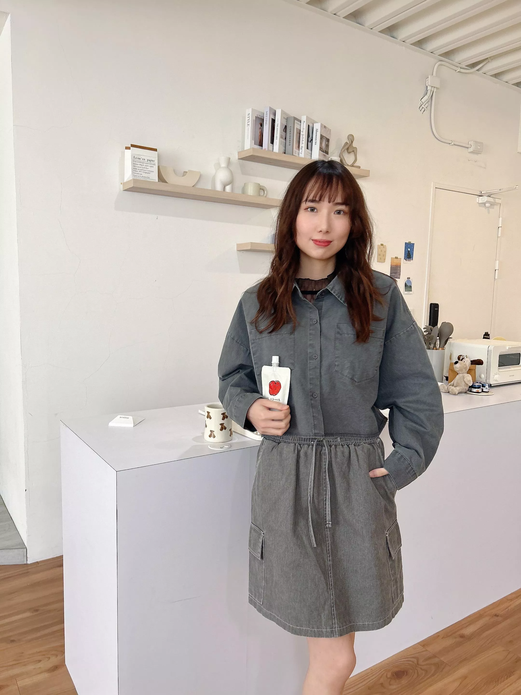 時髦出片雙口袋襯衫外套 (2色)