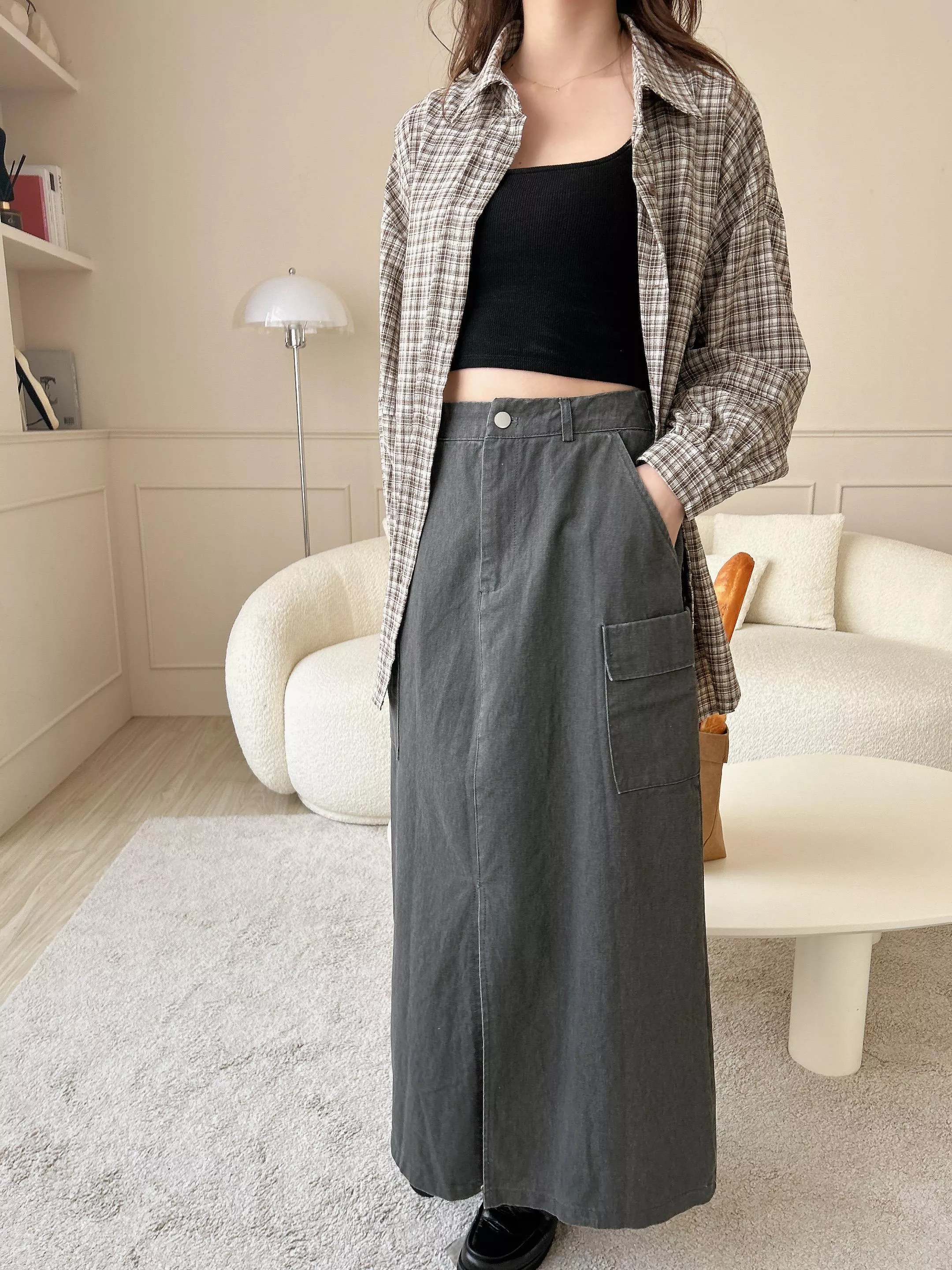 最喜歡的那件水洗工裝長裙 (2色)