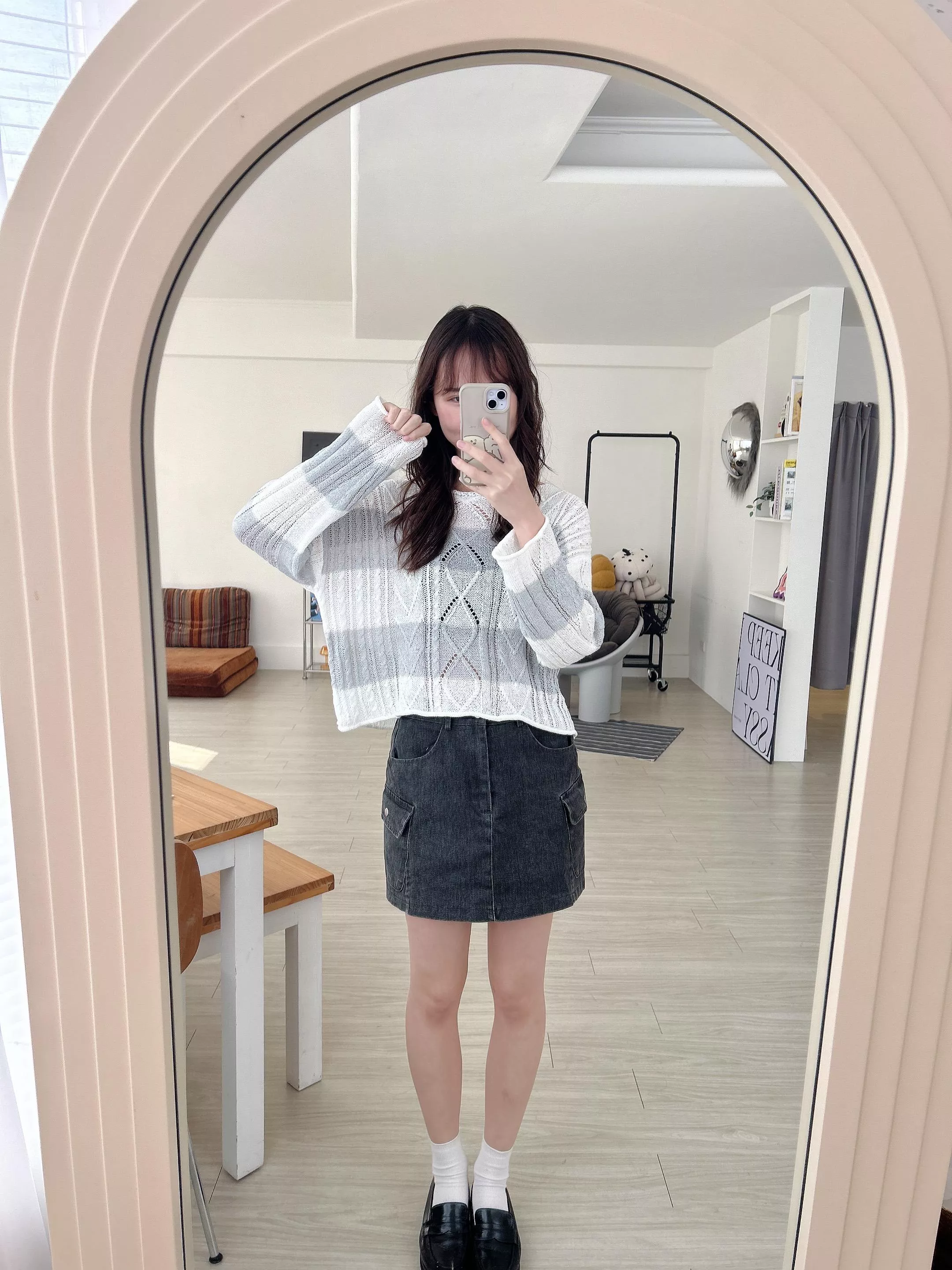 秋日碎片菱格麻花配色針織衫 (2色)