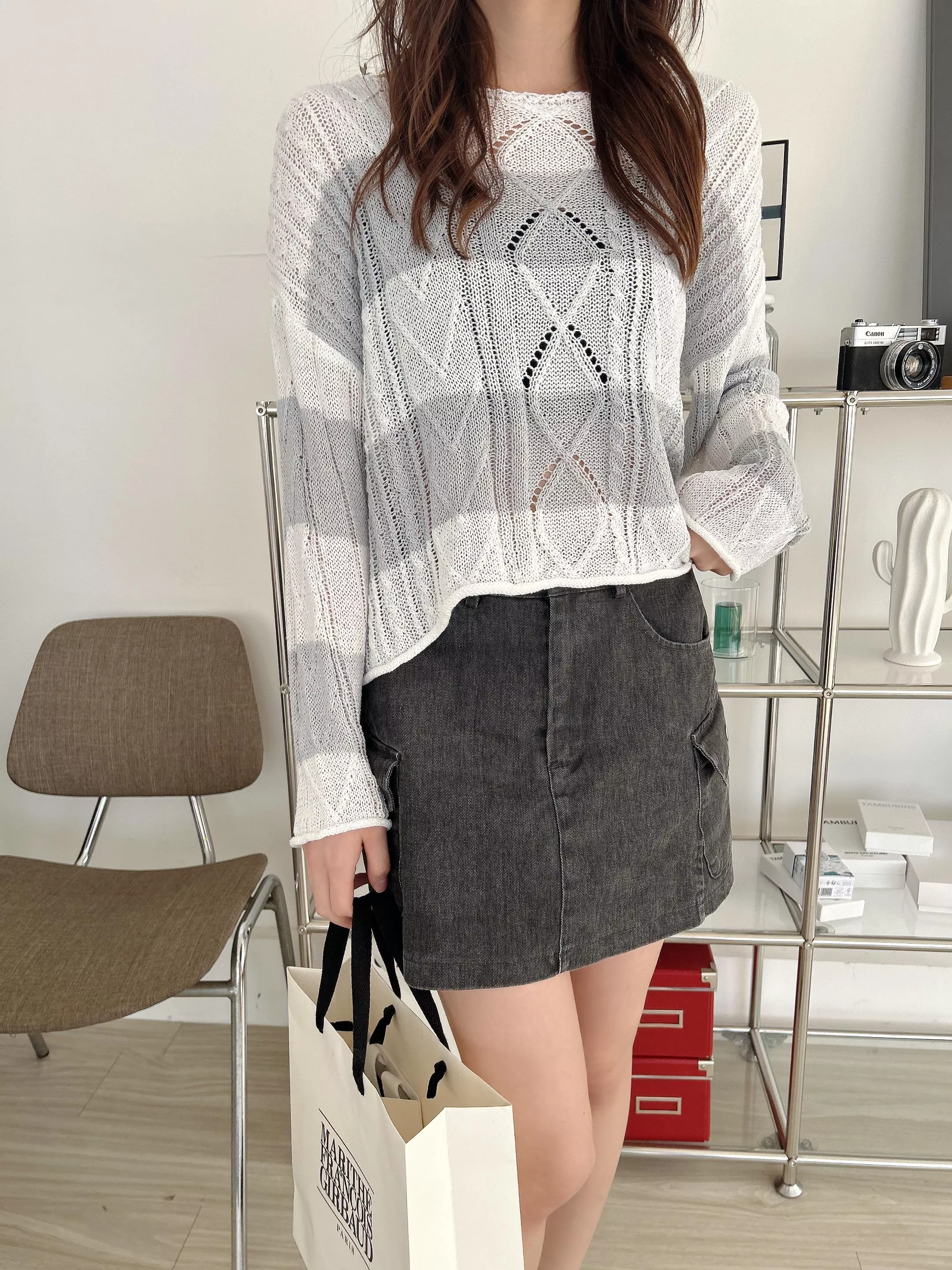 鹽系少女水洗工裝短裙