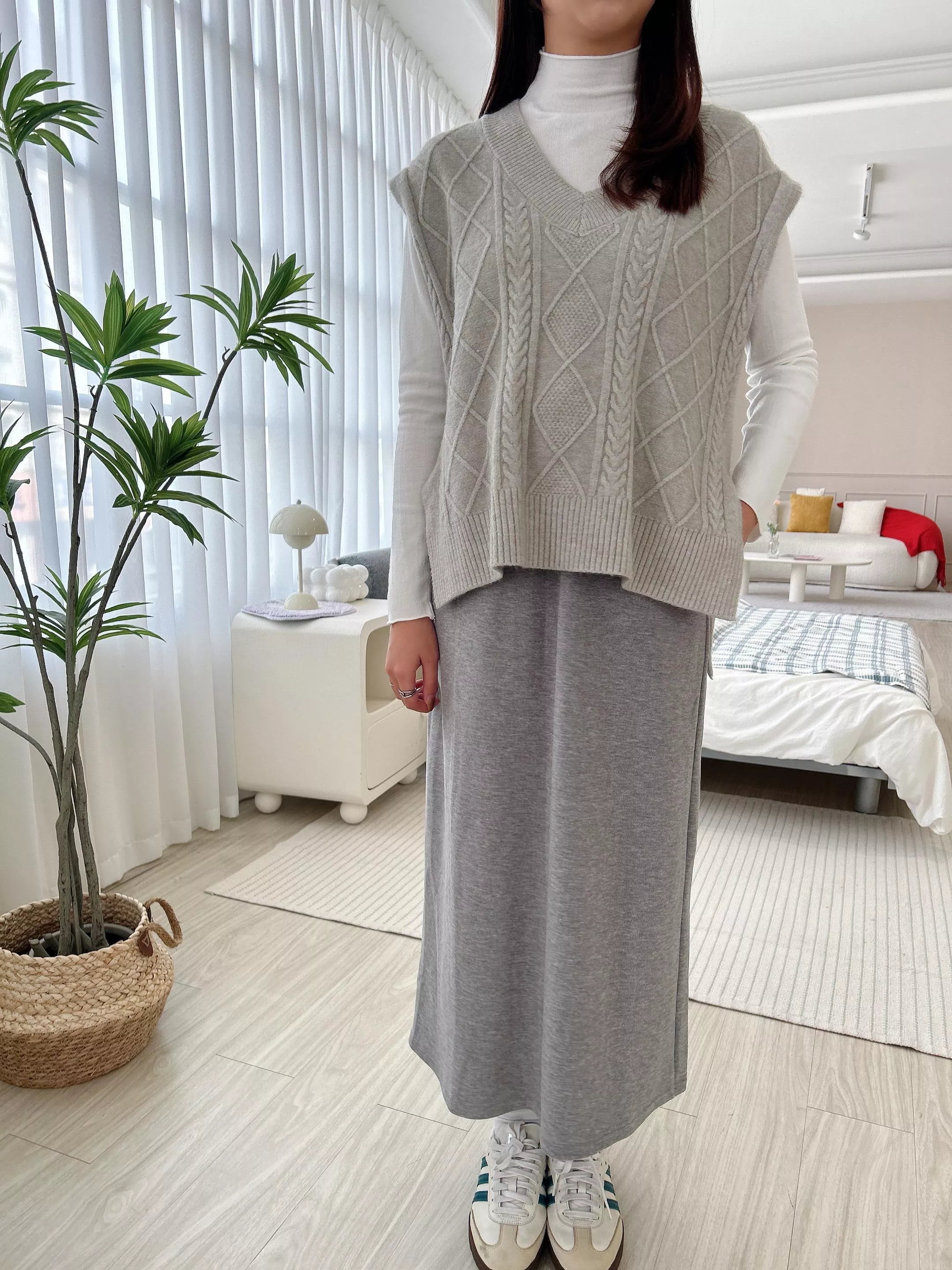 Super好穿舒適抽繩棉裙 (2色)