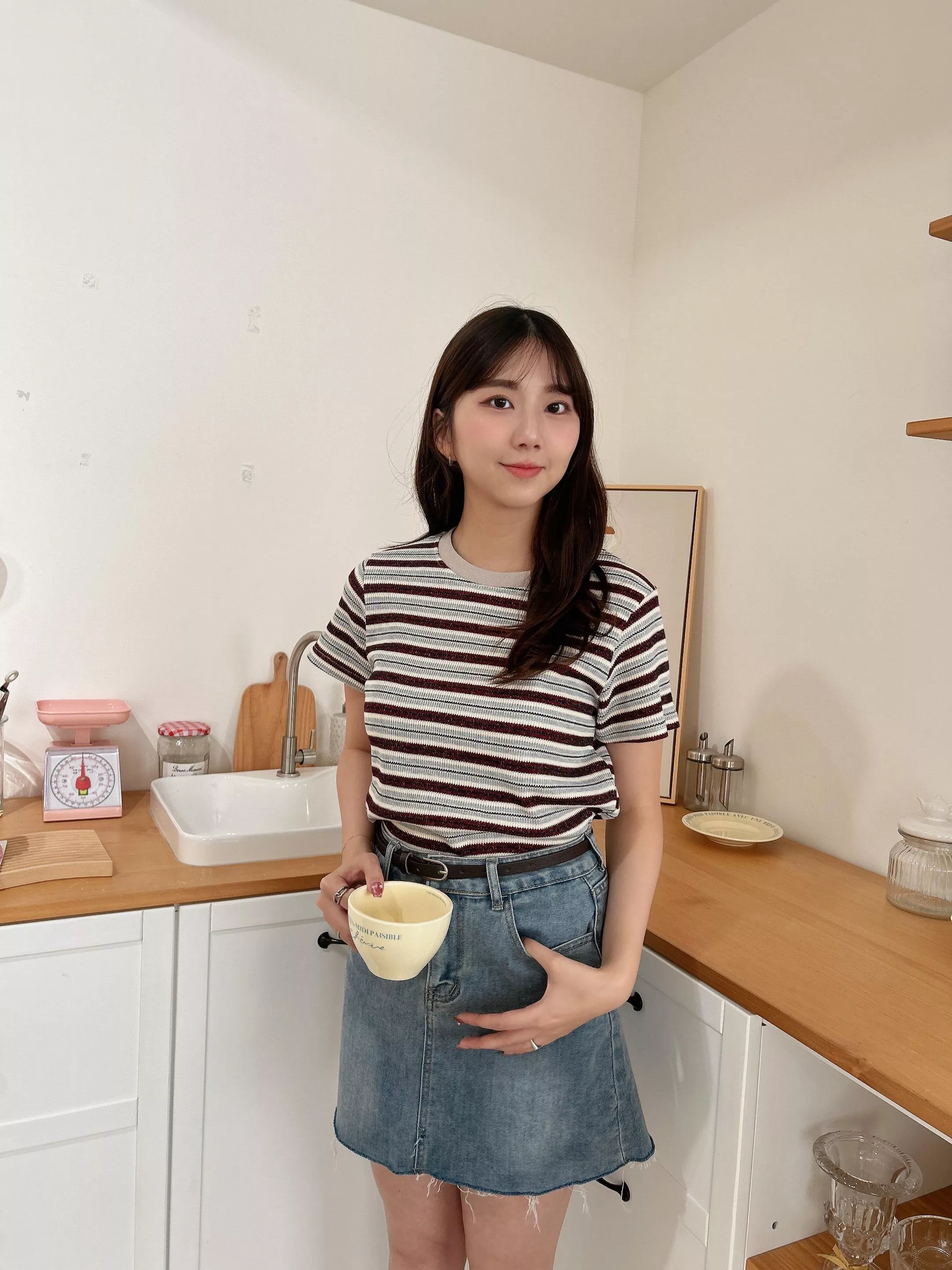 太妃糖千層針織條紋Tee (2色)