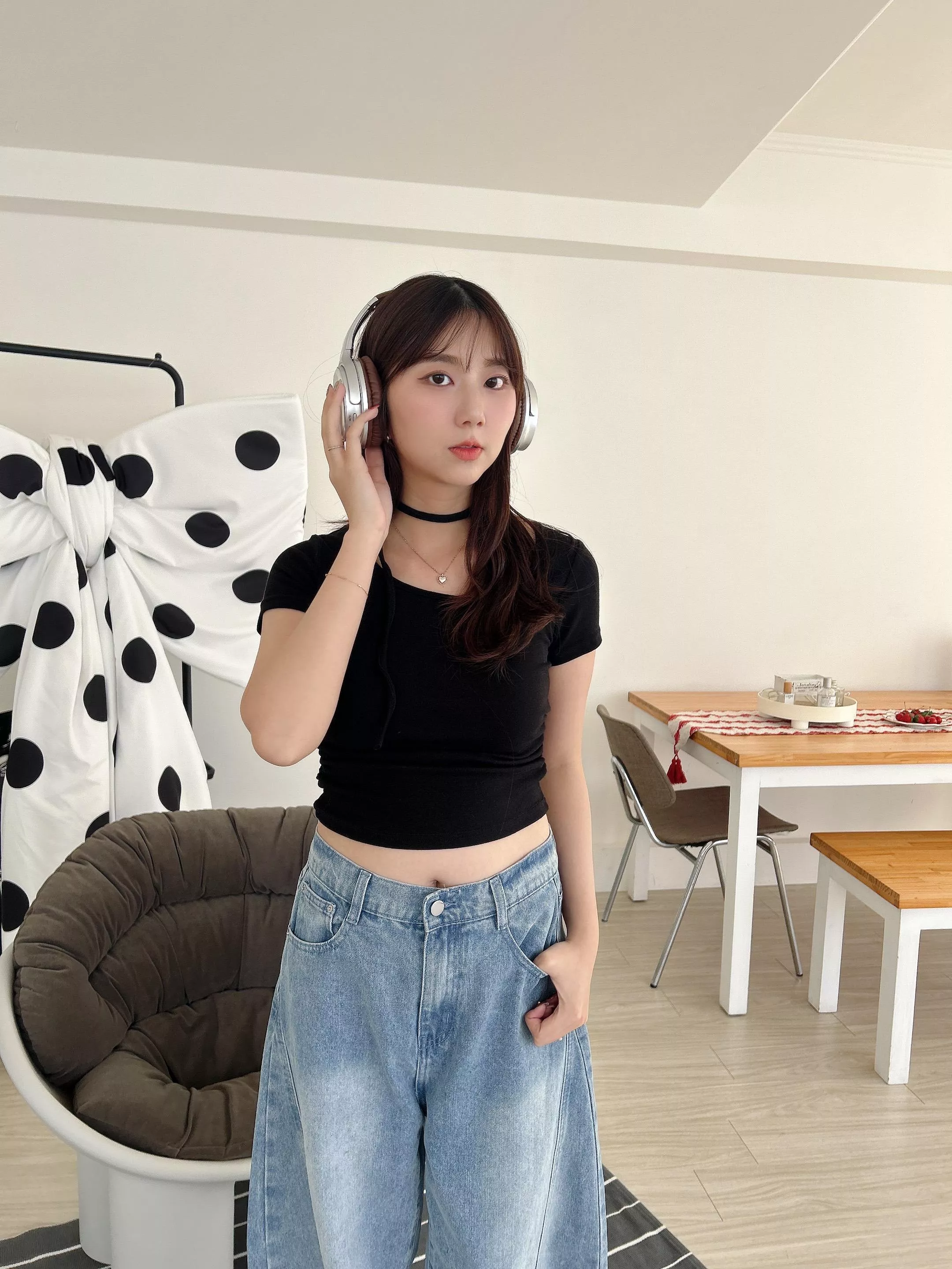 女神降臨側抓皺繞脖上衣 (3色)