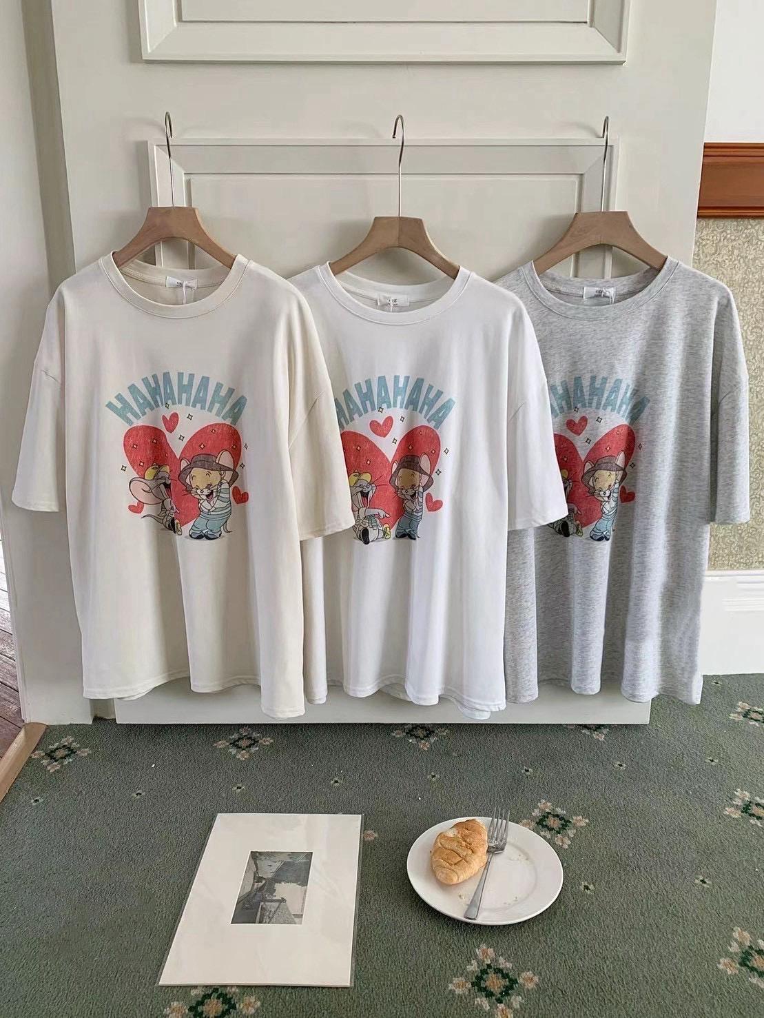 哈哈大笑愛心老鼠大Tee (3色)