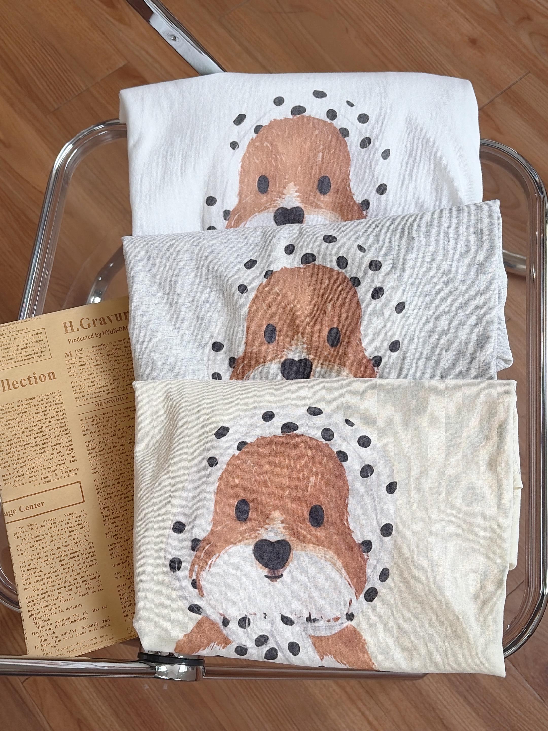 狗狗頭巾涼感雪花棉Tee (3色)
