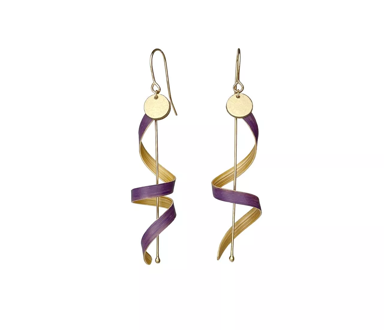 珊瑚紅、粉、紫色竹耳環 (內有不同樣式及尺寸)