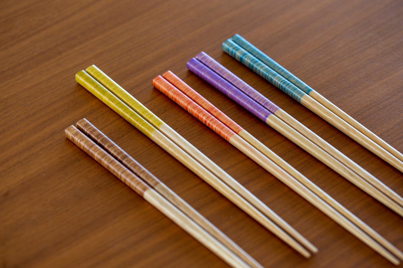 [日本製]天然竹製彩色筷子5雙