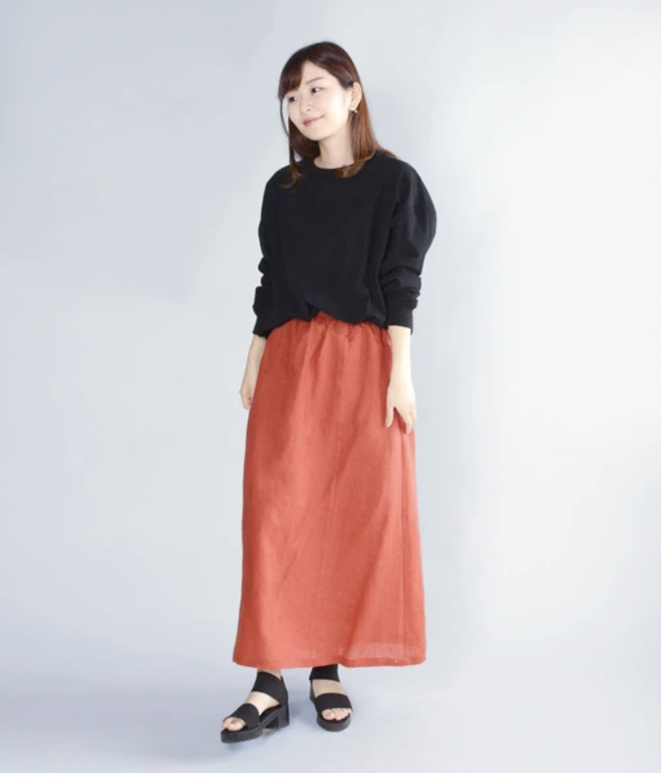 亞麻休閒長裙