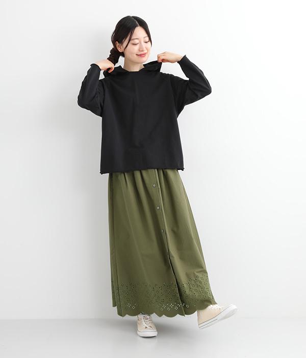 棉質下襬刺繡長裙