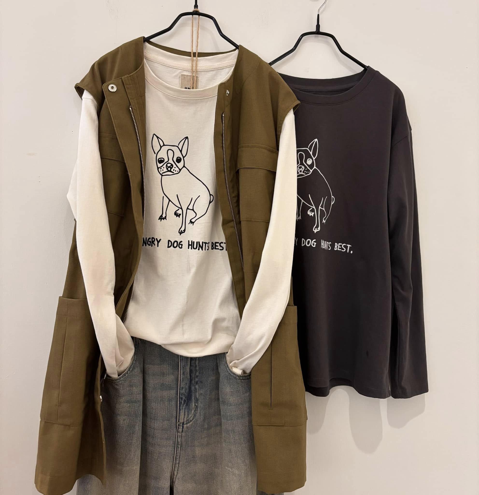 NEW~純棉法國鬥牛犬印花T-shirt