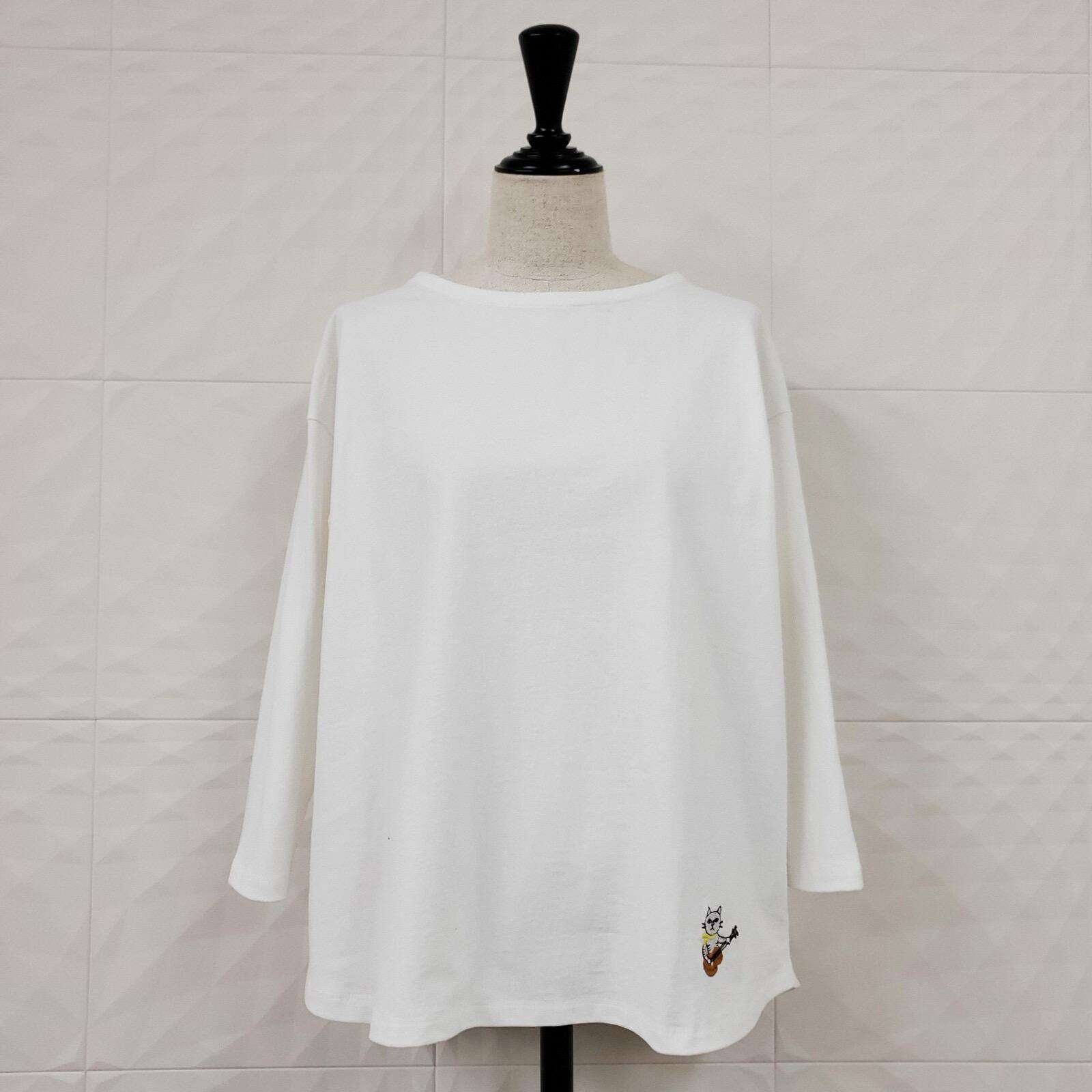 NEW~純棉貓咪吉他刺繡T-shirt