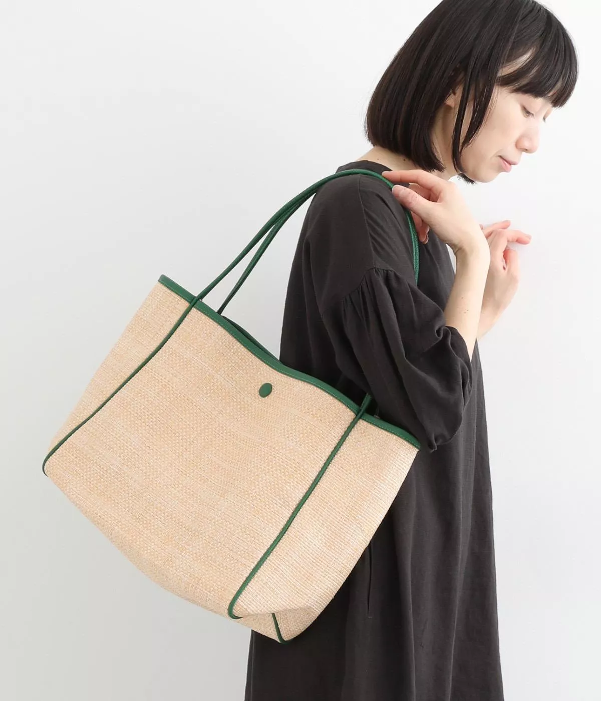 涼夏竹編風格A4側背包