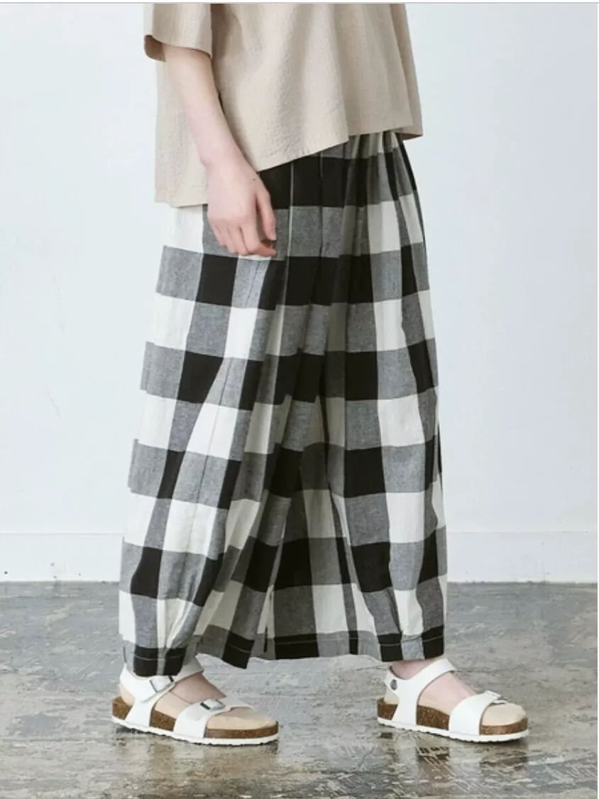 NEW秋季新品～純棉格子氣球寬褲