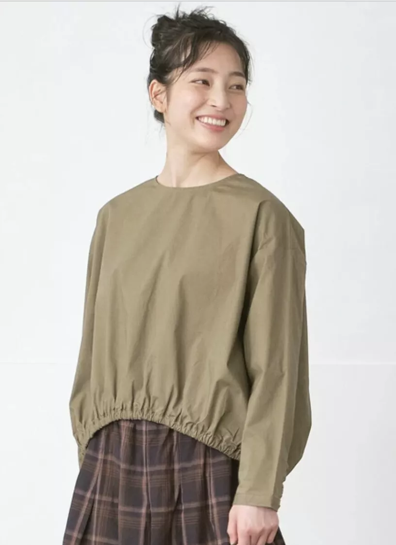 純棉短版鬆緊帶罩衫