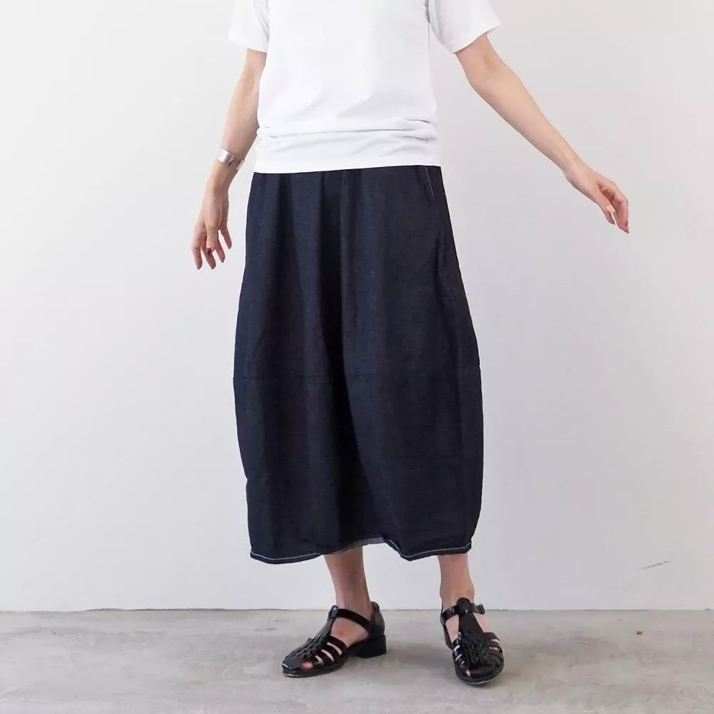 [日本製]NARU牛仔氣球裙