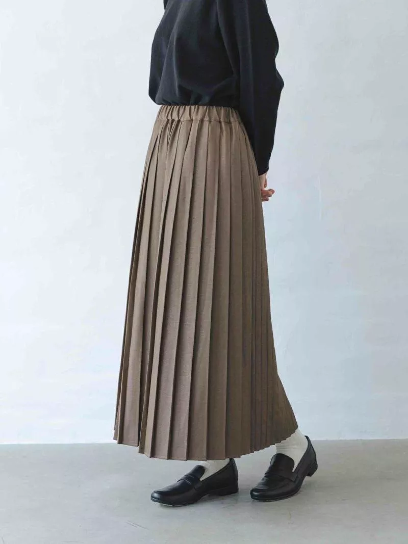 sosotto皮革質感壓褶裙