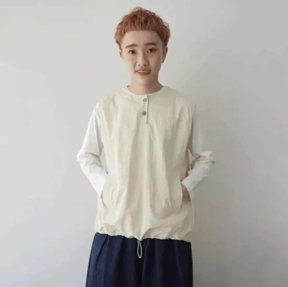 mao made 異材質拼接背心