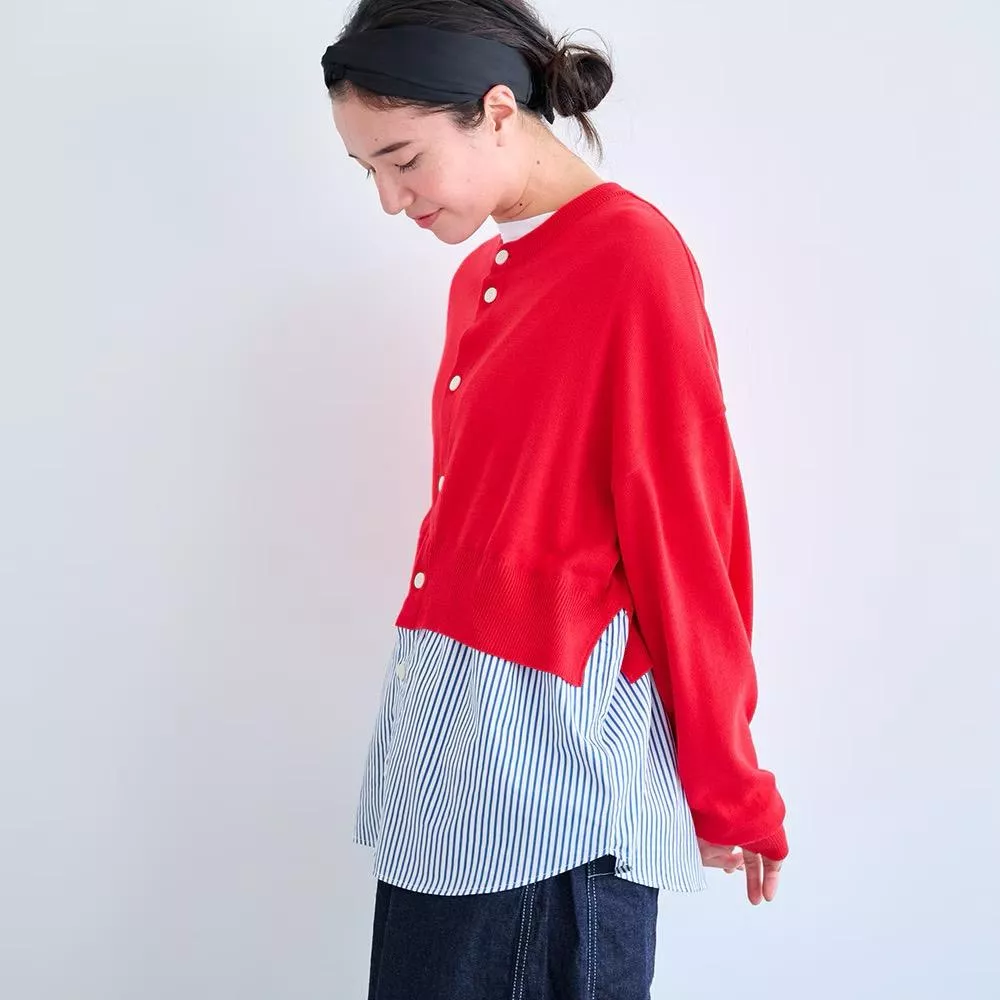 [日本製]NARU假二件針織外套