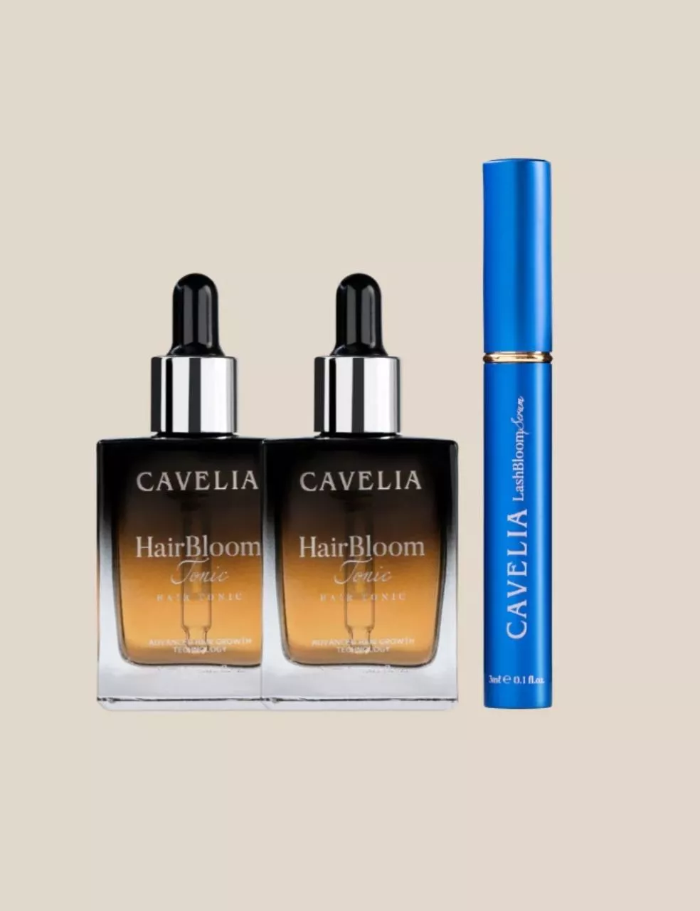 (混搭3支裝)CAVELIA卡薇拉睫毛液1和育髮液2