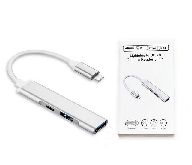 JR｜Lightning 轉雙USB3.0轉接線｜充電／資料傳輸／鍵盤／滑鼠