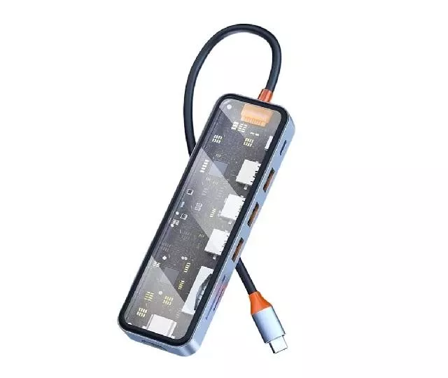 量批∥WiWU｜Cyber系列 USB-C HUB 透明七合一多功能集線器