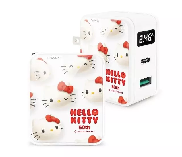 SANRIO｜Hello Kitty 20W PD數顯快充雙孔充電器 1A1C 50週年