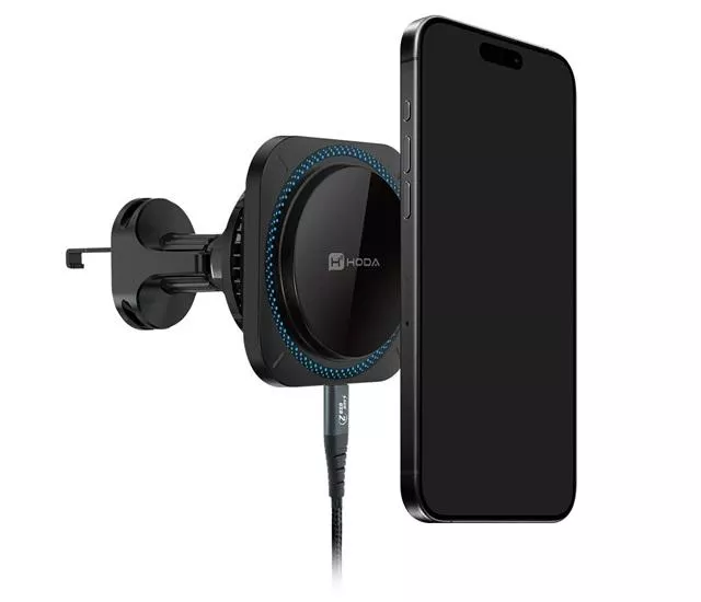 HODA｜製冷款車用出風口MagSafe磁吸充電式車架 ( 內附 C to C 充電線)