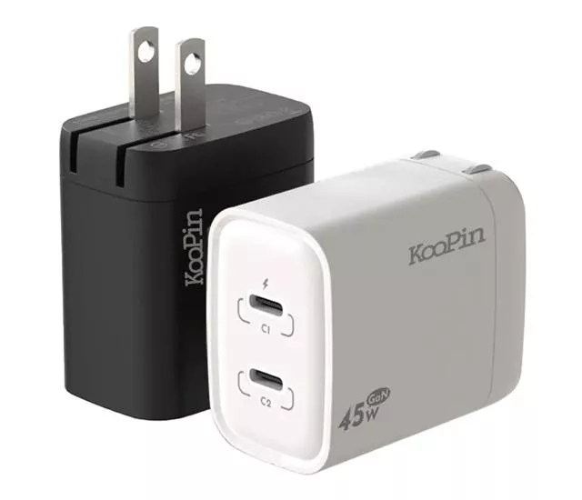 量批∥KooPin｜氮化鎵 45W快速充電器（Type-C＋Type-C）