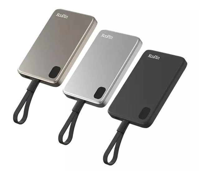 量批∥KooPin｜吸附式自帶線充行動電源5000mAh LT003