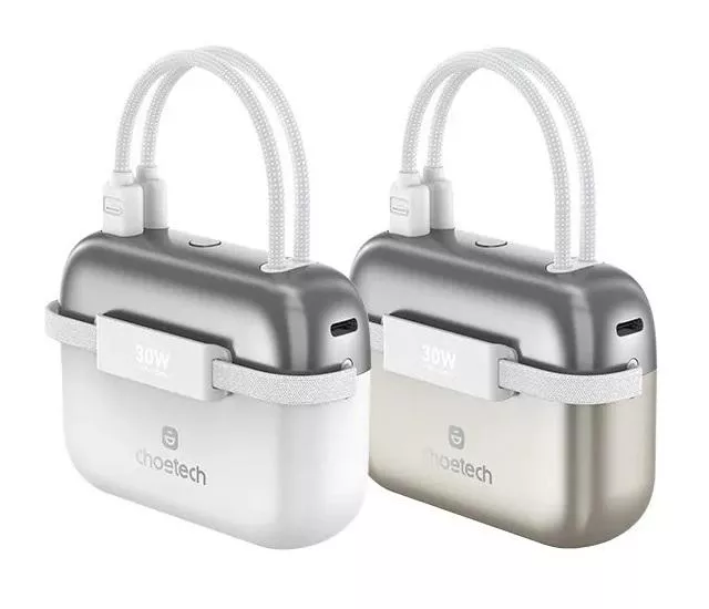 量批∥Choetech｜小包充 30W PD快充自帶雙線行動電源 B812 Wh/CCC認證