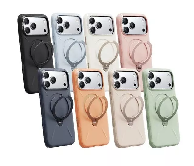 TORRAS｜Ostand Spin Silicone Magnetic 相機按鍵旋轉支架矽膠防摔手機殼 iPhone 17Pro / ProMax