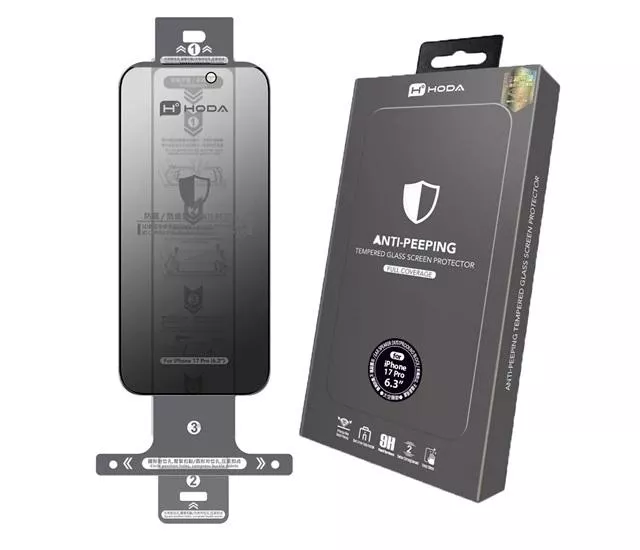 HODA｜滿版防偷窺玻璃貼｜IPhone(無太空艙)