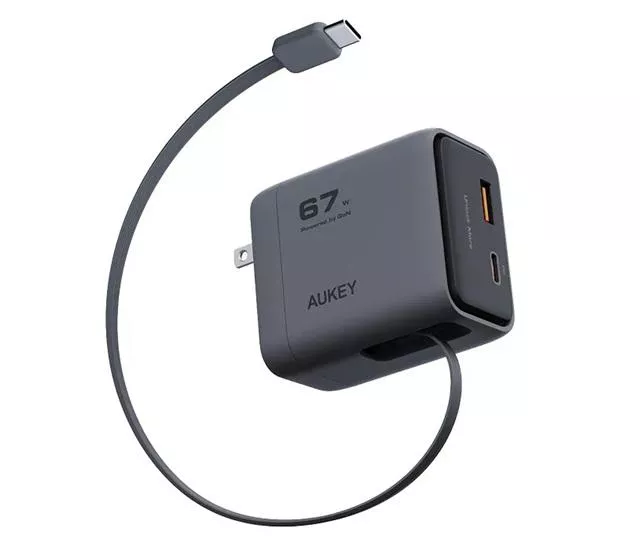 量批∥AUKEY｜67W 氮化鎵自帶線充電器 PA-C12
