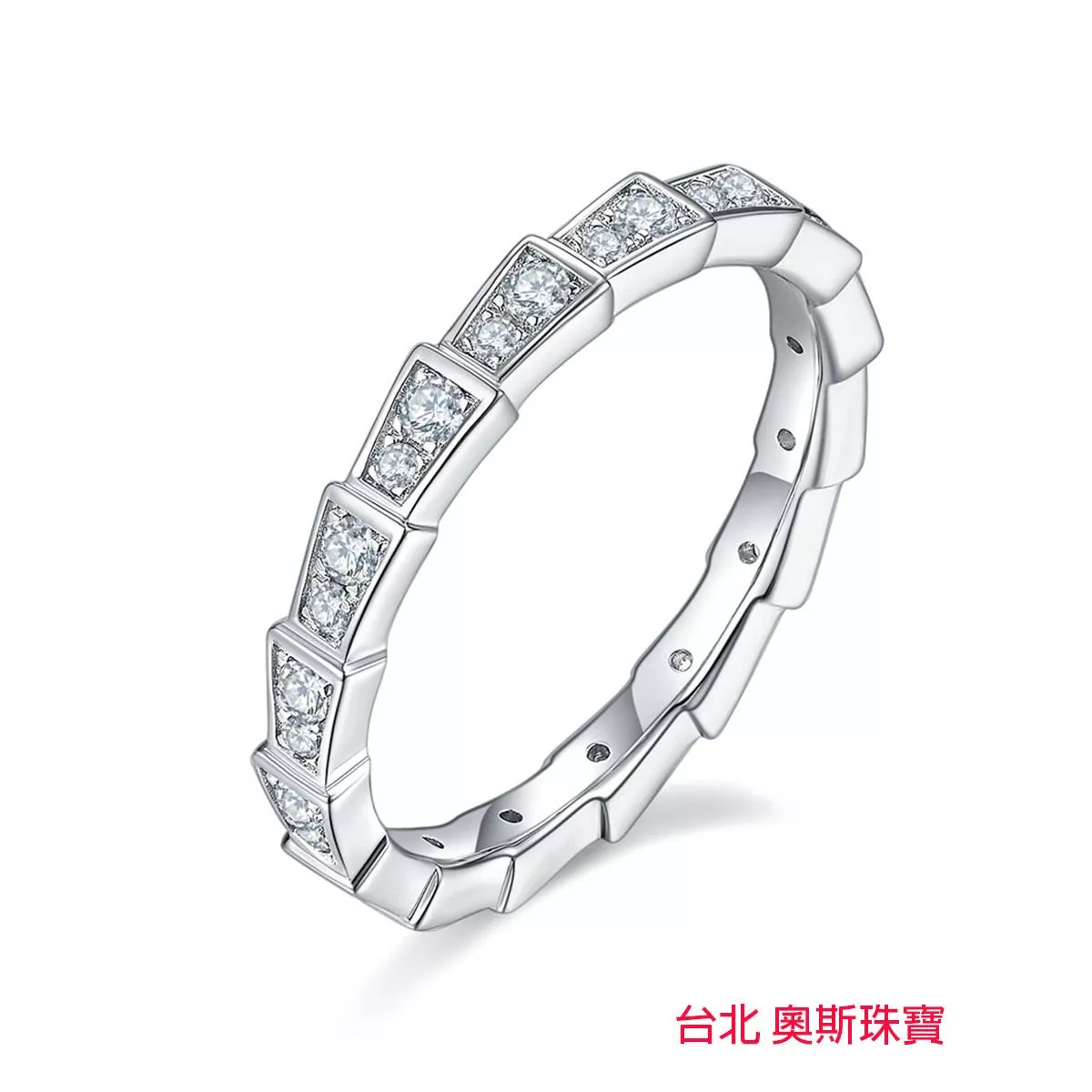 莫桑石 莫桑鑽 單排滿圈女線戒 台北門市 客製化訂製白金