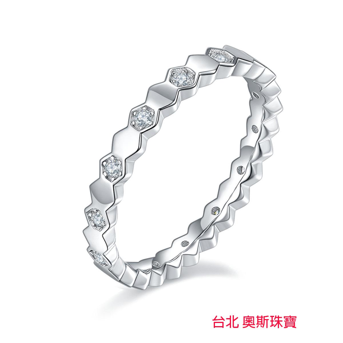 莫桑石 莫桑鑽 菱形女線戒 台北門市 客製化訂製白金